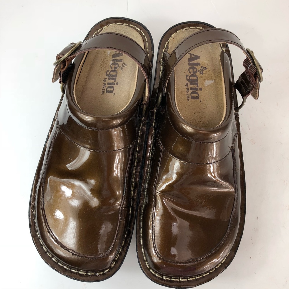 Alegria brown slip on clogs size 6.5 (#5)